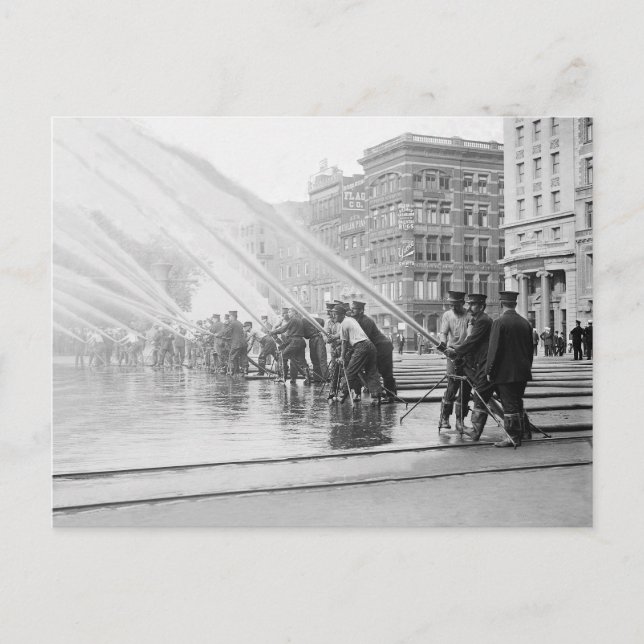 Carte Postale Pompiers de New York, 1908 (Devant)