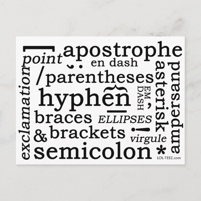 Carte Postale Ponctuation (Devant)