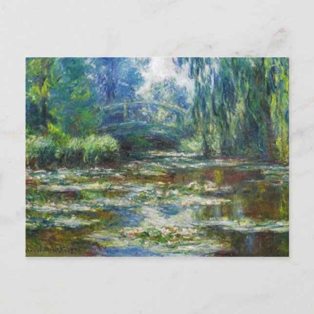 Carte Postale Pond et pont japonais Monet Art (Devant)