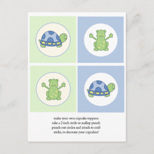 Carte Postale Pond Friends Turtle and Frog Cupcake Toppers