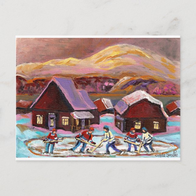 Carte Postale POND HOCKEY COSY HIVER SCÈNE 6X8 COPY.jpg (Devant)