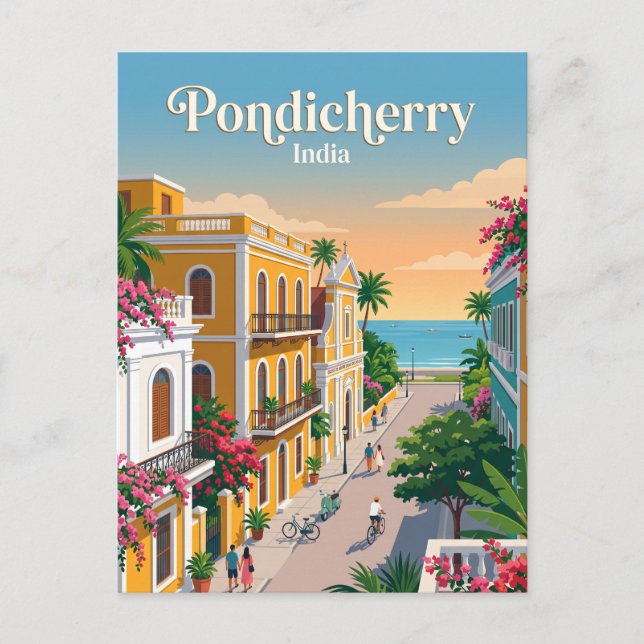 Carte Postale Pondichéry, Inde (Devant)