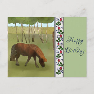 Carte Postale Poney dans le pâturage