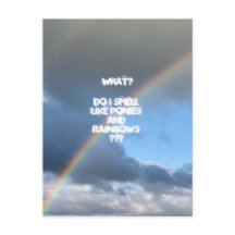 Carte postale Poney et Rainbows