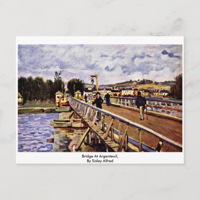 Carte Postale Pont À Argenteuil, Par Sisley Alfred (Devant)