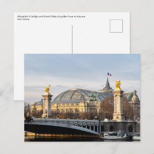 Carte Postale Pont Alexandre III et Grand Palais à l'heure dorée