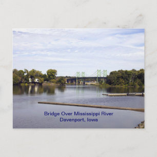 Carte Postale Pont au-dessus du fleuve Mississippi Davenport, Io