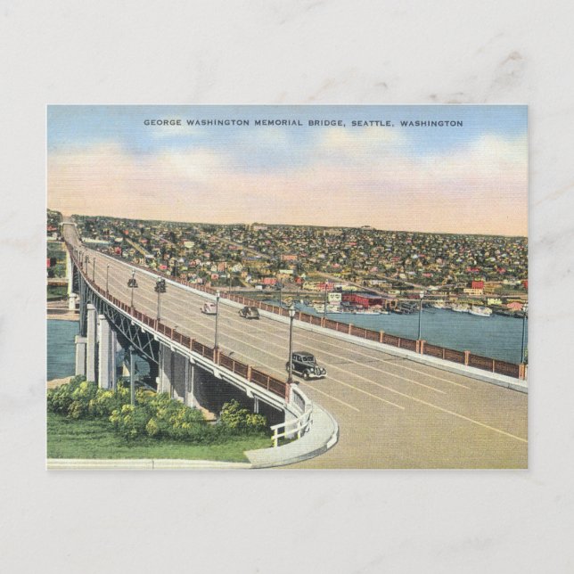 Carte Postale Pont Aurora vintage de Seattle (Devant)