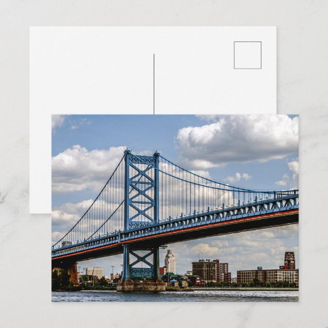 Carte Postale Pont Benjamin-Franklin, Philadelphie, PA (Devant / Derrière)