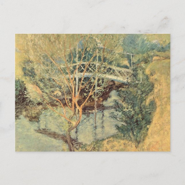 Carte Postale Pont blanc par Twachtman, impressionnisme Vintage (Devant)