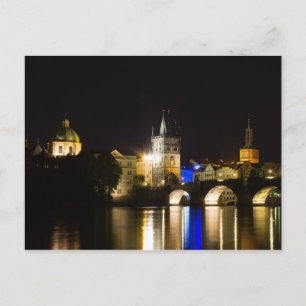 Carte Postale Pont Charles et rivière Vltava