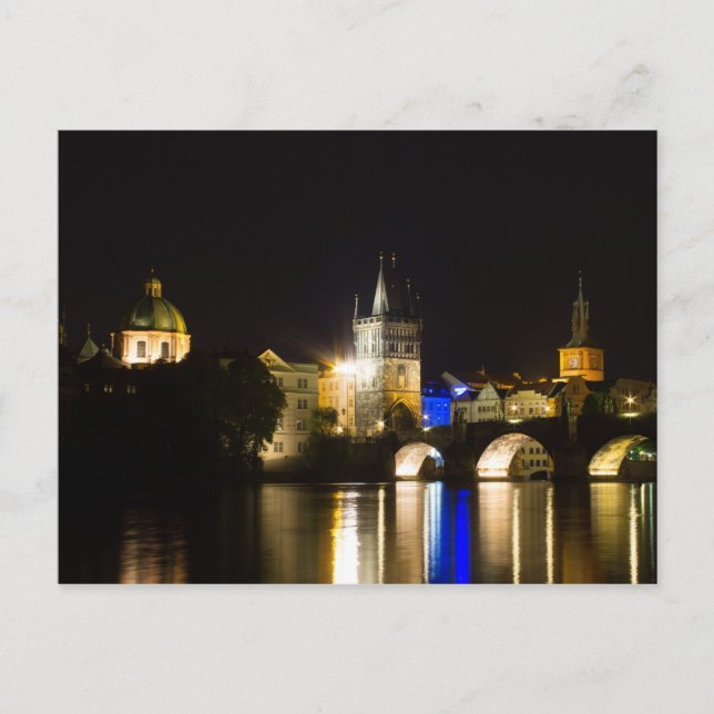 Carte Postale Pont Charles et rivière Vltava (Devant)