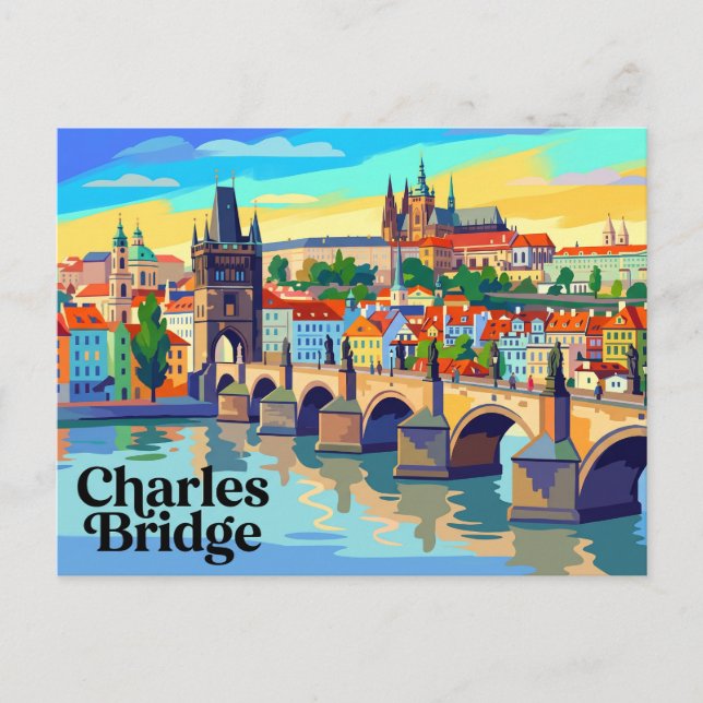 Carte Postale Pont Charles République tchèque (Devant)