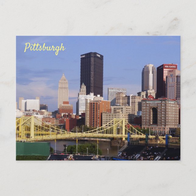Carte Postale Pont Clemente de Pittsburgh Skyline Allegheny Rive (Devant)