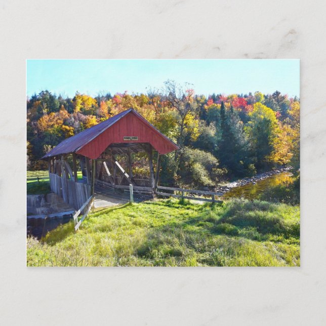 Carte Postale Pont couvert au hasard, Lyndon, Vermont (Devant)