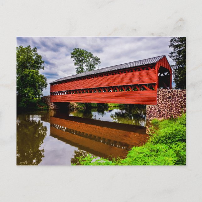 Carte Postale Pont couvert de Sachs (Devant)