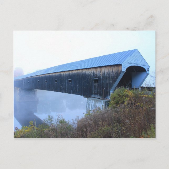 Carte Postale Pont couvert de Windsor Cornish dans le brouillard (Devant)