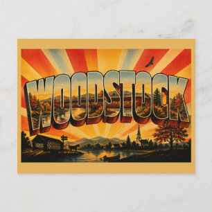 Carte Postale Pont couvert de Woodstock VT, forêt fluviale, Art