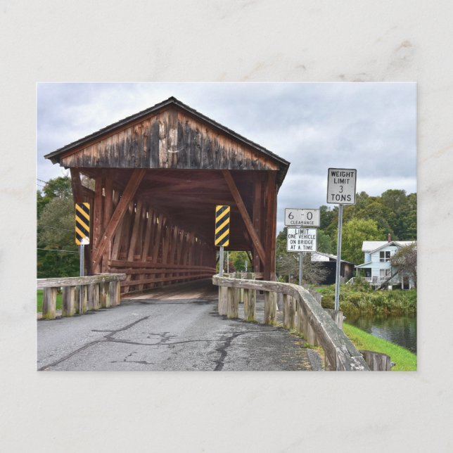 Carte Postale Pont couvert, Downsville, New York (Devant)