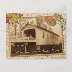 Carte Postale Pont couvert du ruisseau Grave, Sunny Valley, OU