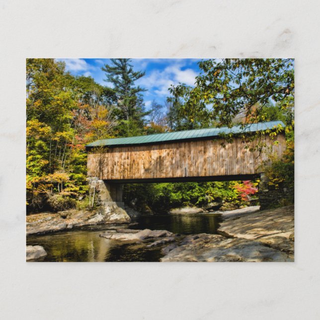 Carte Postale Pont couvert Montgomery avec feuillage d'automne (Devant)