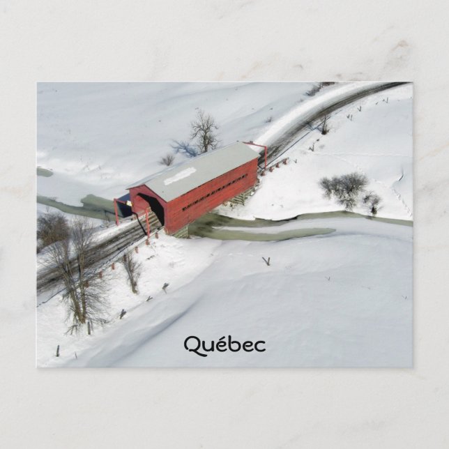 Carte Postale Pont couvert rouge, Québec (Devant)
