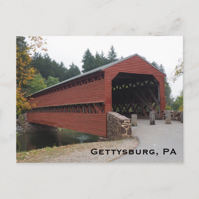 Carte Postale Pont couvert Sachs près de Gettysburg PA (Devant)
