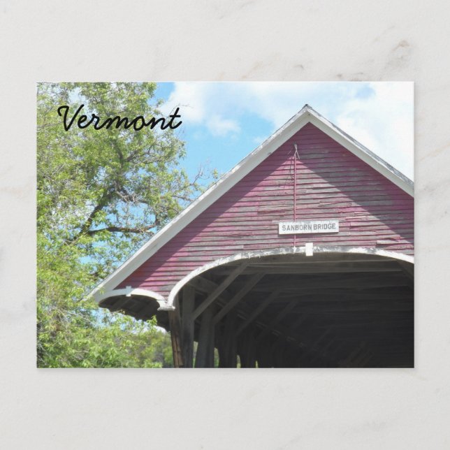 Carte Postale Pont couvert Sanborn - Vermont (Devant)