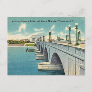 Carte Postale Pont d'Arlington, Mémorial Lincoln, Washington D.C