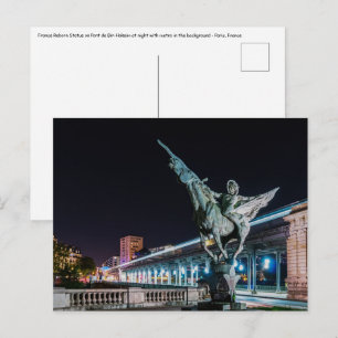 Carte Postale Pont de Bir-Hakeim la nuit - Paris, France