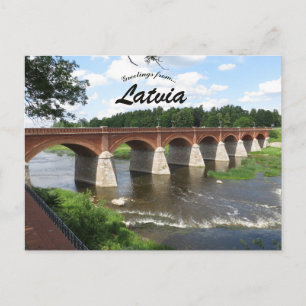 Carte Postale Pont de briques de Kuldiga Lettonie