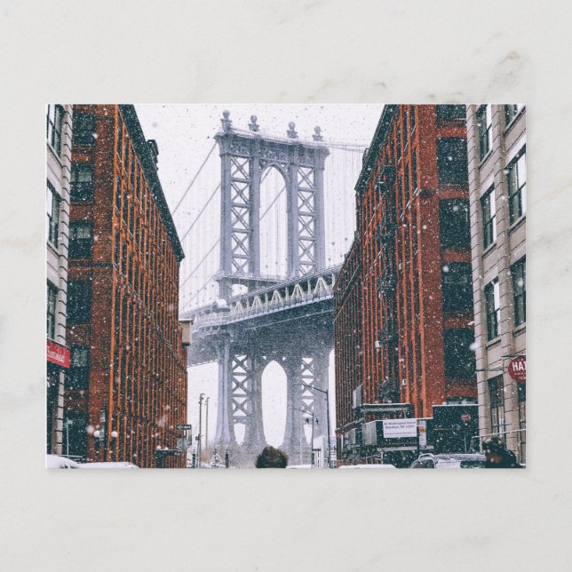 Carte Postale Pont de Brooklyn en hiver (New York, NY) (Devant)