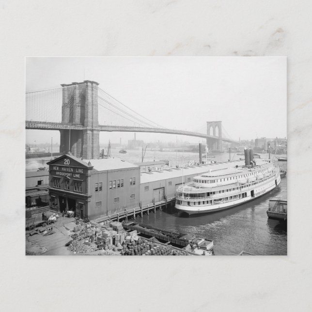 Carte Postale Pont de Brooklyn et quais, 1905 (Devant)