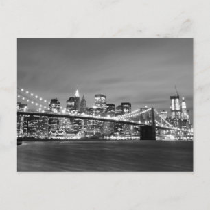 Carte Postale Pont de Brooklyn la nuit, New York City