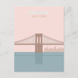 Carte Postale Pont de Brooklyn New York Art Minimaliste