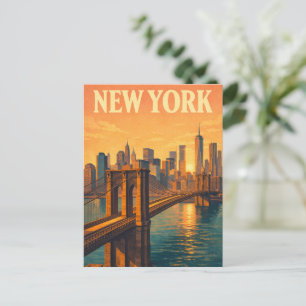 Carte Postale Pont de Brooklyn New York City Voyage Vintage