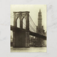 Pont de Brooklyn vintage sur la skyline de New Yor