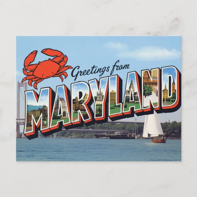 Carte Postale Pont de Crab Maryland Coastal (Devant)