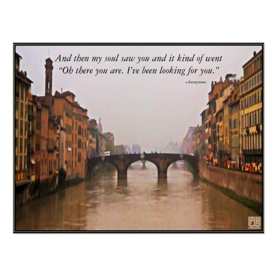 Carte Postale Pont De Florence Avec La Citation D Amour Zazzle Fr