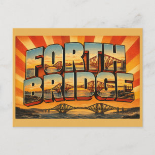 Carte Postale Pont de Forth Écosse Art de Voyage Vintage