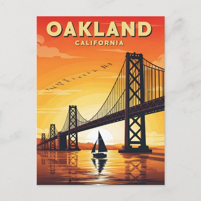 Carte Postale Pont de la baie d'Oakland Californie coucher de so (Devant)