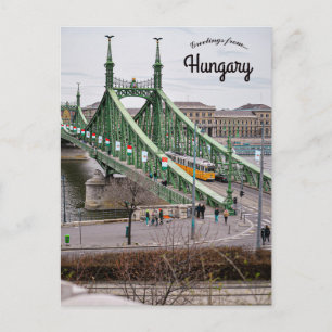 Carte Postale Pont de la Liberté de Budapest et tramway de Hongr