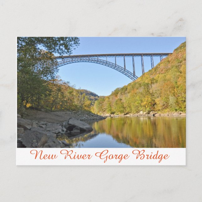 Carte Postale Pont de la nouvelle rivière Gorge en automne (Devant)