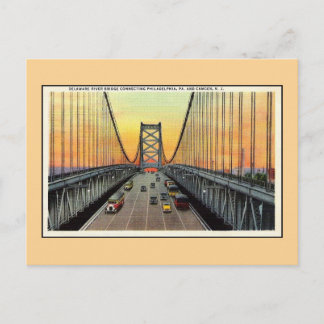 Carte Postale Pont de la rivière du Delaware vintage Camden Phil
