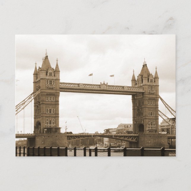 Carte Postale Pont de la tour Sepia (Devant)