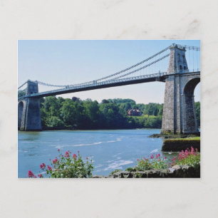 Carte Postale Pont de Menai, Gwynedd, fleurs du Nord du Pays de
