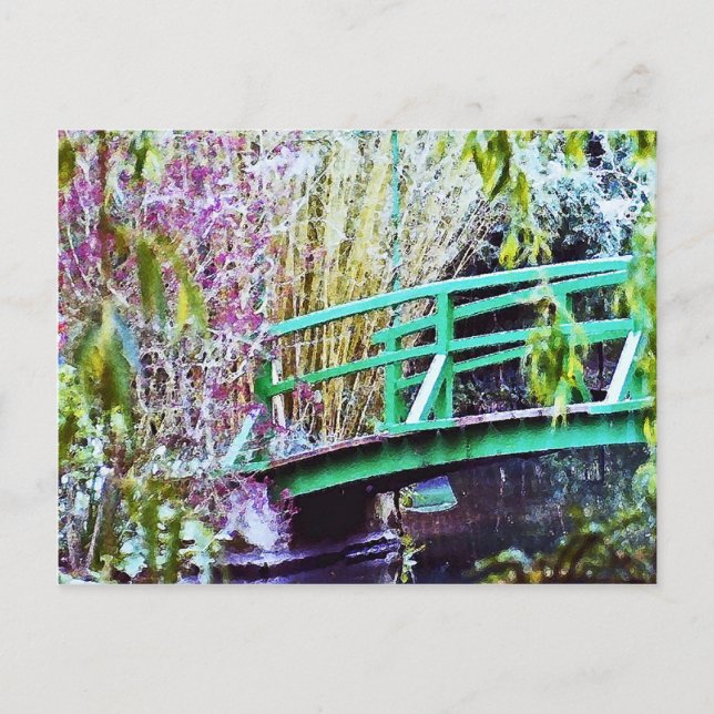 Carte Postale Pont de Monet avec fleurs (Devant)