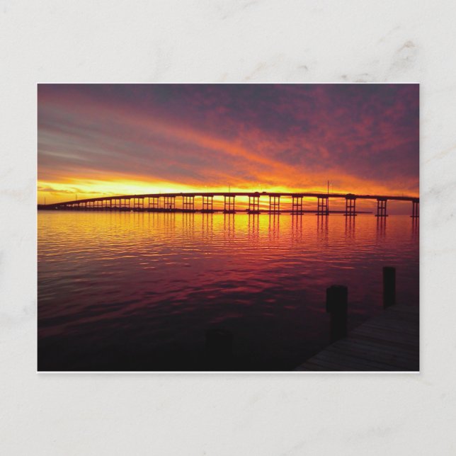 Carte Postale Pont de Morehead City au coucher du soleil (Devant)