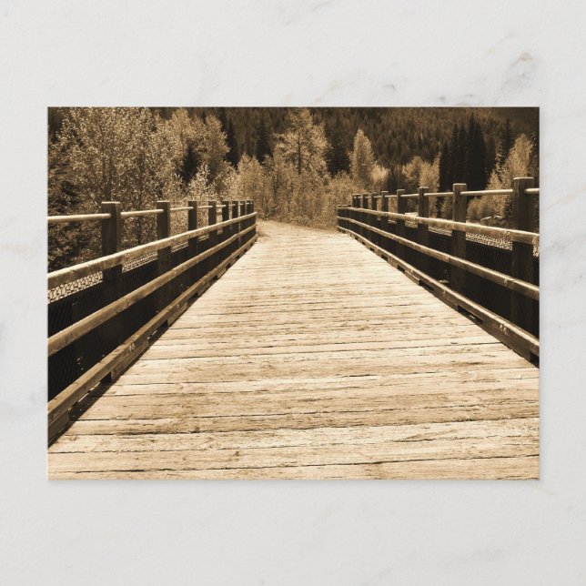 Carte Postale Pont de Old Rustic Wooden (Devant)