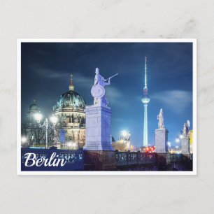 Carte Postale Pont de pierre près de la cathédrale de Berlin en 